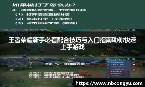 王者荣耀新手必看配合技巧与入门指南助你快速上手游戏